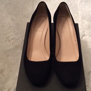 J.Crew Lucite heels in suede